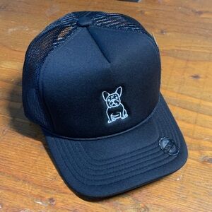Black Frenchie Dog Trucker Rope Hat